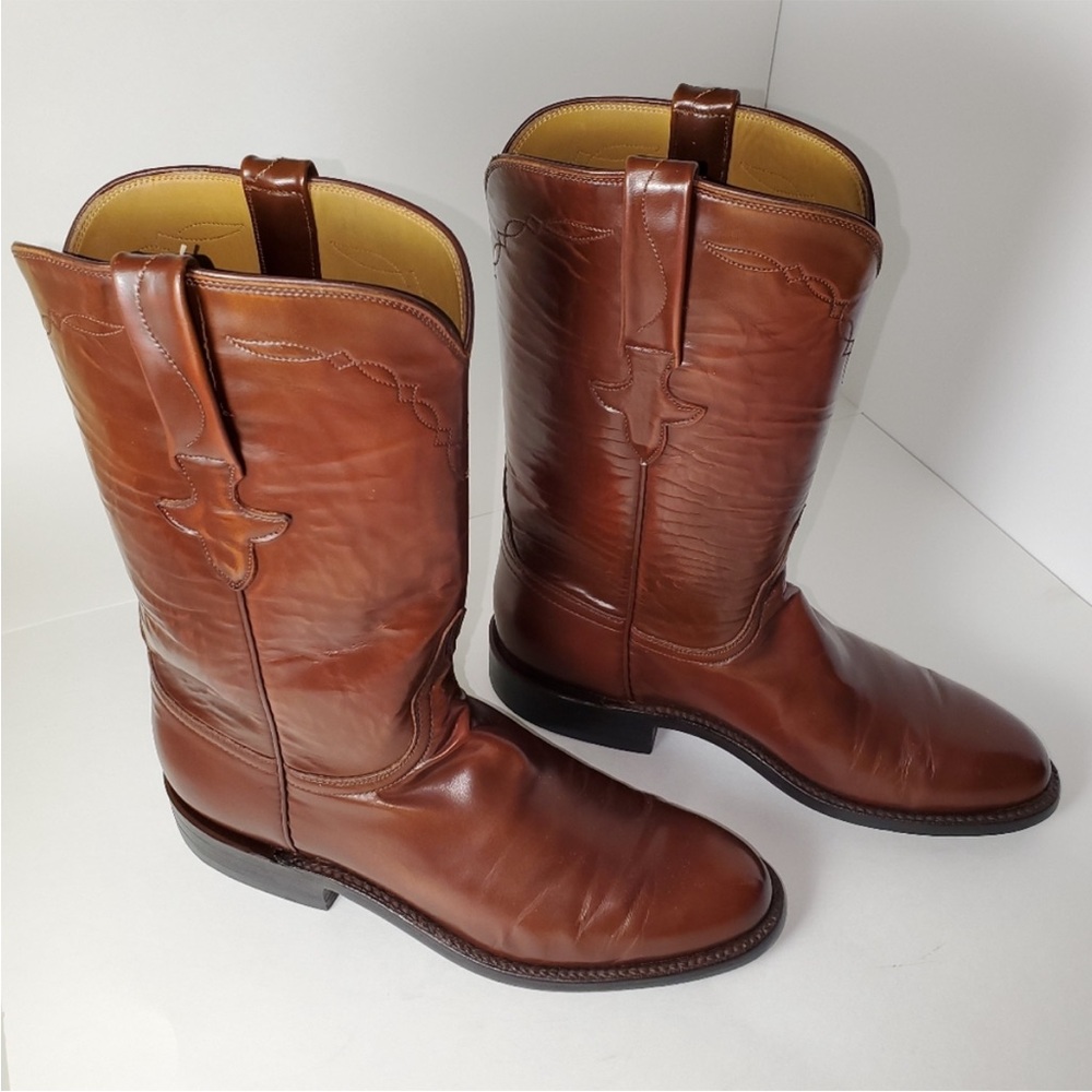 Lucchese Classics Men's Western Roper Boots Color Brown Size 7 B Handmade - Picture 6 of 15